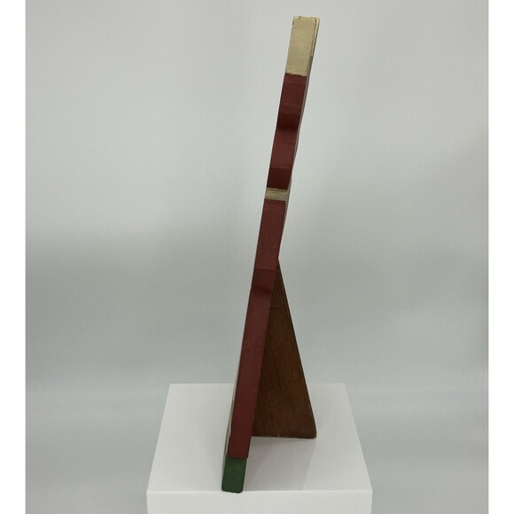 Vtg 80s Hand Painted Wooden Rabbit Bunny Figure Kitschy Folk Art Cottage Prim - Picture 5 of 11